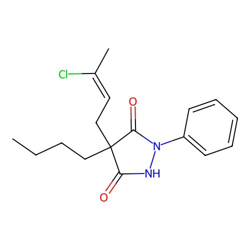 3,5-Pyrazolidinedione, 4-butyl-4-(3-chloro-2-butenyl)-1-phenyl- structure