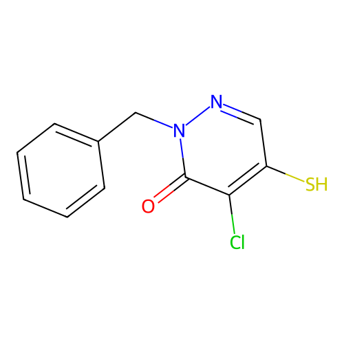 2-Benzyl-4-chloro-5-mercapto-2,3-dihydropyridazin-3-one structure