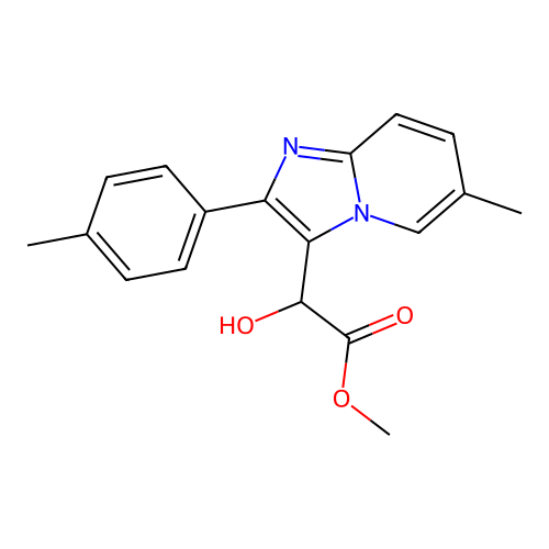 Methyl alpha-Hydroxy-6-methyl-2-(4-methylphenyl)imidazo[1,2-a]pyridine-3-acetate structure