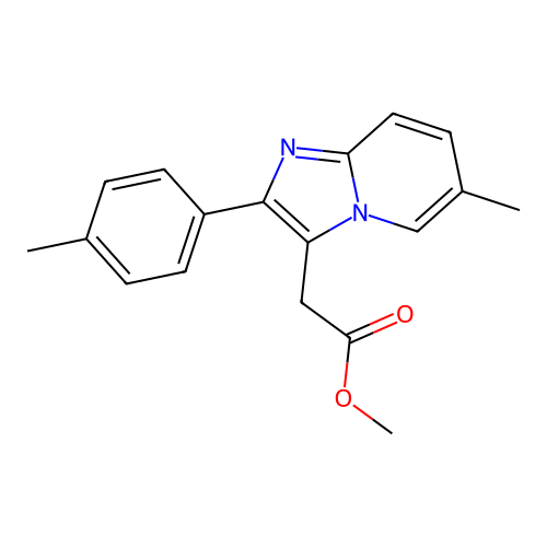 Methyl 2-(6-methyl-2-(p-tolyl)imidazo[1,2-a]pyridin-3-yl)acetate structure