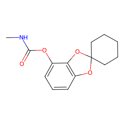 Spiro(1,3-benzodioxole-2,1'-cyclohexan)-4-ol, methylcarbamate structure