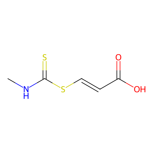 (E)-3-(methylcarbamothioylsulfanyl)prop-2-enoic acid structure