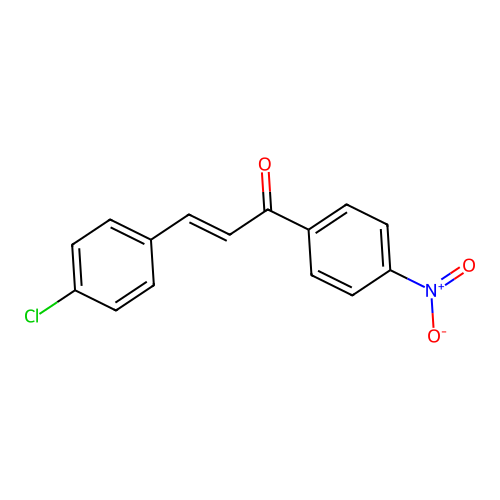 (E)-3-(4-chlorophenyl)-1-(4-nitrophenyl)prop-2-en-1-one structure