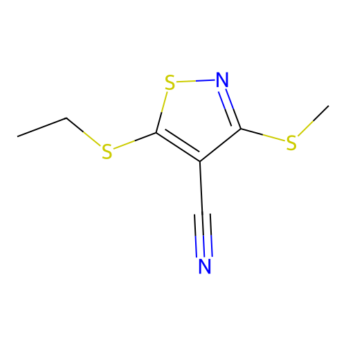 4-Isothiazolecarbonitrile, 5-(ethylthio)-3-(methylthio)- structure