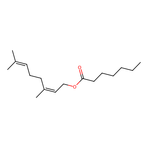 3,7-Dimethylocta-2,6-dienyl heptanoate structure