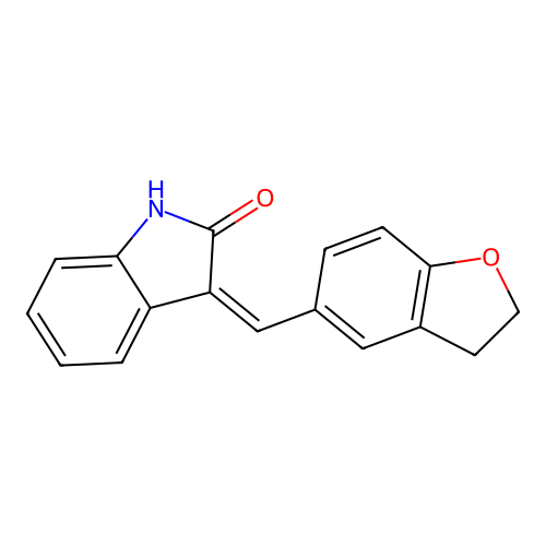 3-(2,3-Dihydrobenzofuran-5-ylmethylene)-1,3-dihydroindol-2-one structure