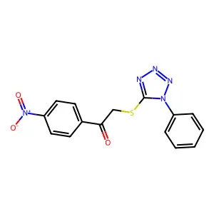 1-(4-nitrophenyl)-2-[(1-phenyl-1H-tetrazol-5-yl)sulfanyl]ethanone structure