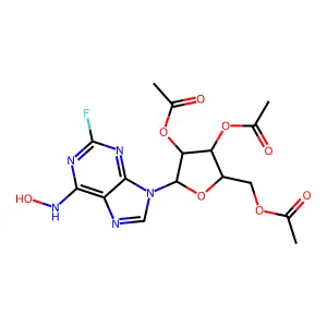 2-Fluoro-n-hydroxy-9-(2,3,5-tri-o-acetylpentofuranosyl)-9h-purin-6-amine structure