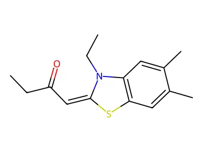 1-(3-Ethyl-5,6-dimethyl-1,3-benzothiazol-2-ylidene)butan-2-one structure