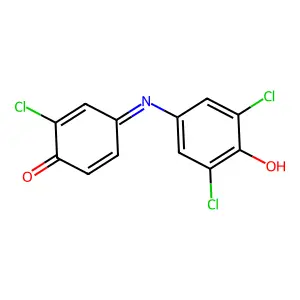 2,5-Cyclohexadien-1-one, 2,6-dichloro-4-[(3-chloro-4-hydroxyphenyl)imino]- structure