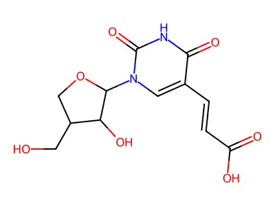 3-{2,4-Dioxo-1-[3-hydroxy-4-(hydroxymethyl)tetrahydrofuran-2-yl]-1,2,3,4-tetrahydropyrimidin-5-yl}acrylic acid structure