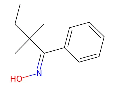 2,2-Dimethyl-1-phenyl-1-butanone oxime structure