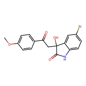 5-bromo-3-hydroxy-3-[2-(4-methoxyphenyl)-2-oxoethyl]-1,3-dihydro-2H-indol-2-one structure