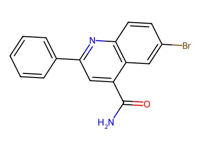 6-Bromo-2-phenylquinoline-4-carboxamide structure