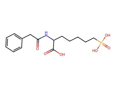 2-(2-Phenylacetamido)-7-phosphonoheptanoic acid structure