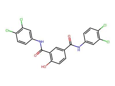 Isophthalanilide, 4-hydroxy-3',3''4',4''-tetrachloro- structure