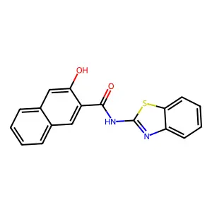 N-(1,3-benzothiazol-2-yl)-3-hydroxynaphthalene-2-carboxamide structure