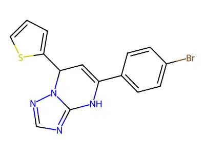 5-(4-Bromo-phenyl)-7-thiophen-2-yl-4,7-dihydro-[1,2,4]triazolo[1,5-a]pyrimidine structure