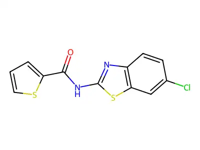 N-(6-chloro-1,3-benzothiazol-2-yl)thiophene-2-carboxamide structure