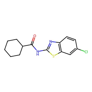 N-(6-chloro-1,3-benzothiazol-2-yl)cyclohexanecarboxamide structure