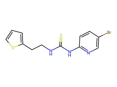 1-(5-Bromopyridin-2-yl)-3-(2-thiophen-2-ylethyl)thiourea structure