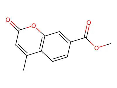 2H-1-Benzopyran-7-carboxylic acid, 4-methyl-2-oxo-, methyl ester structure
