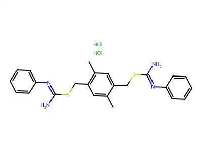 (2,5-Dimethyl-1,4-phenylene)bis(methylene) bis(phenylcarbamimidothioate) dihydrochloride structure