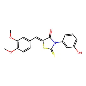 5-(3,4-Dimethoxy-benzylidene)-3-(3-hydroxy-phenyl)-2-thioxo-thiazolidin-4-one structure
