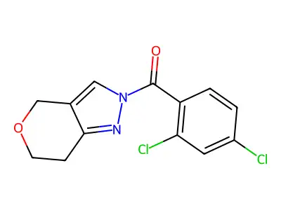 (2,4-Dichlorophenyl)(6,7-dihydropyrano[4,3-c]pyrazol-2(4H)-yl)methanone structure
