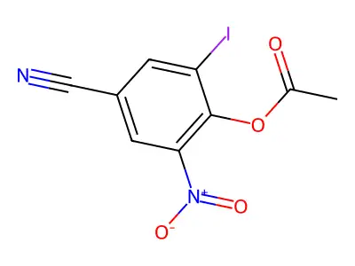 Benzonitrile, 4-(acetyloxy)-3-iodo-5-nitro- structure