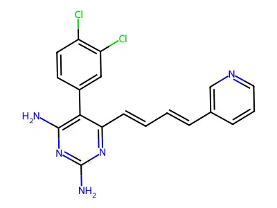 5-(3,4-Dichlorophenyl)-6-(4-pyridin-3-ylbuta-1,3-dienyl)pyrimidine-2,4-diamine structure