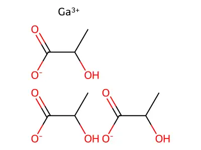 Tris(2-(hydroxy-kappaO)propanoato-kappaO)gallium structure