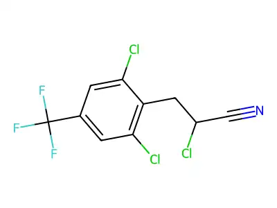2-Chloro-3-[2,6-dichloro-4-(trifluoromethyl)phenyl]propanenitrile structure