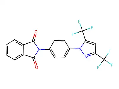 2-[4-[3,5-Bis(trifluoromethyl)pyrazol-1-yl]phenyl]isoindole-1,3-dione structure