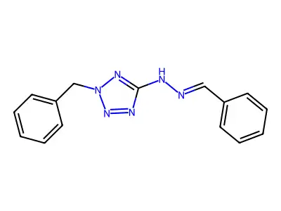 2-benzyl-N-(benzylideneamino)tetrazol-5-amine structure