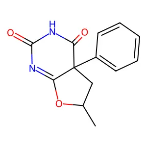6-Methyl-4a-phenyl-5,6-dihydrofuro[2,3-d]pyrimidine-2,4-dione structure