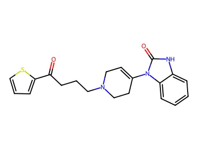 2-Benzimidazolinone, 1-(1-(3-(2-thenoyl)propyl)-1,2,3,6-tetrahydro-4-pyridyl)- structure