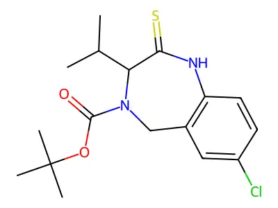 7-Chloro-3-isopropyl-2-thioxo-1,2,3,5-tetrahydro-1,4-benzodiazepine-4-carboxylic acid tert-butyl ester structure