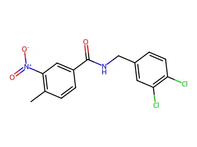 N-(3,4-dichlorobenzyl)-4-methyl-3-nitrobenzamide structure