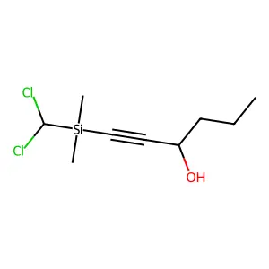 1-Hexyn-3-ol, 1-((dichloromethyl)dimethylsilyl)- structure