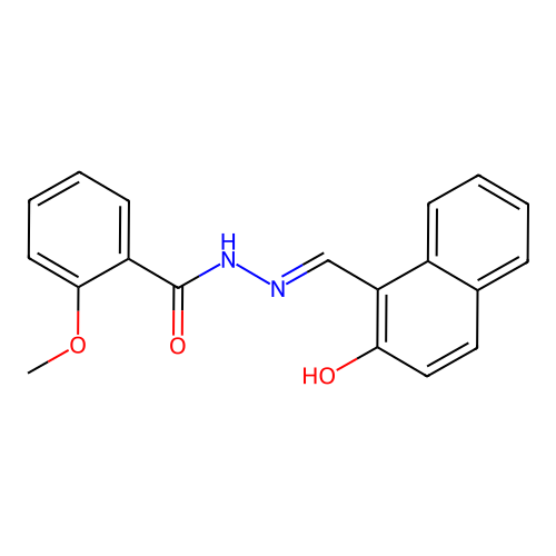 N-[(2-hydroxynaphthalen-1-yl)methylideneamino]-2-methoxybenzamide structure
