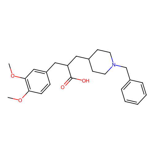 2-[(1-Benzylpiperidin-4-yl)methyl]-3-(3,4-dimethoxyphenyl)propanoic acid structure