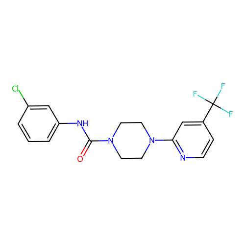 N-(3-chlorophenyl)-4-[4-(trifluoromethyl)pyridin-2-yl]piperazine-1-carboxamide structure