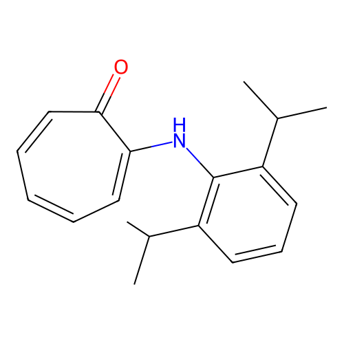 2,4,6-Cycloheptatrien-1-one, 2-[[2,6-bis(1-methylethyl)phenyl]amino]- structure