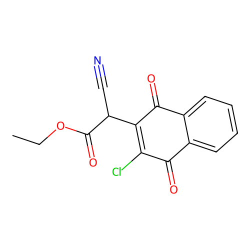 Ethyl (3-chloro-1,4-dioxo-1,4-dihydronaphthalen-2-yl)(cyano)acetate structure