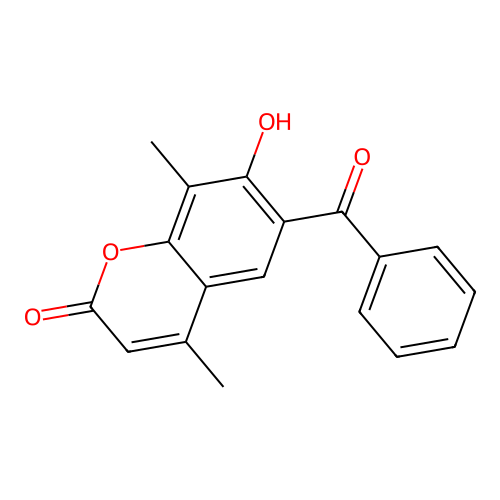 6-benzoyl-7-hydroxy-4,8-dimethyl-2H-chromen-2-one structure