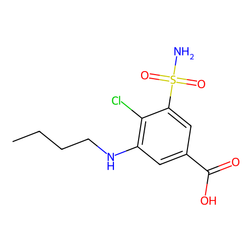 Benzoic acid, 3-(aminosulfonyl)-4-chloro-5-((phenylmethyl)amino)- structure