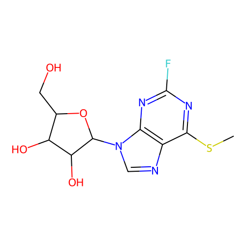 2-Fluoro-6-(methylsulfanyl)-9-pentofuranosyl-9h-purine structure