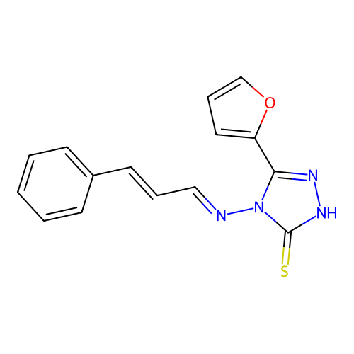 5-(2-furyl)-4-[(3-phenyl-2-propen-1-ylidene)amino]-4H-1,2,4-triazole-3-thiol structure