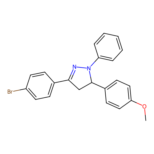 3-(4-bromophenyl)-5-(4-methoxyphenyl)-1-phenyl-4,5-dihydro-1H-pyrazole structure
